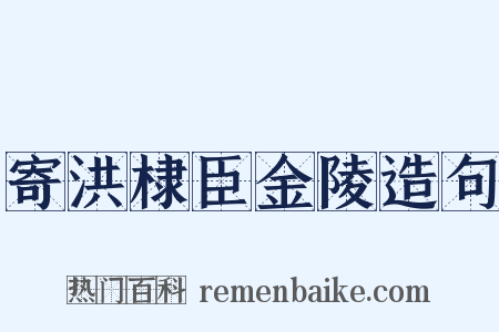 寄洪棣臣金陵造句是什么意思的图片